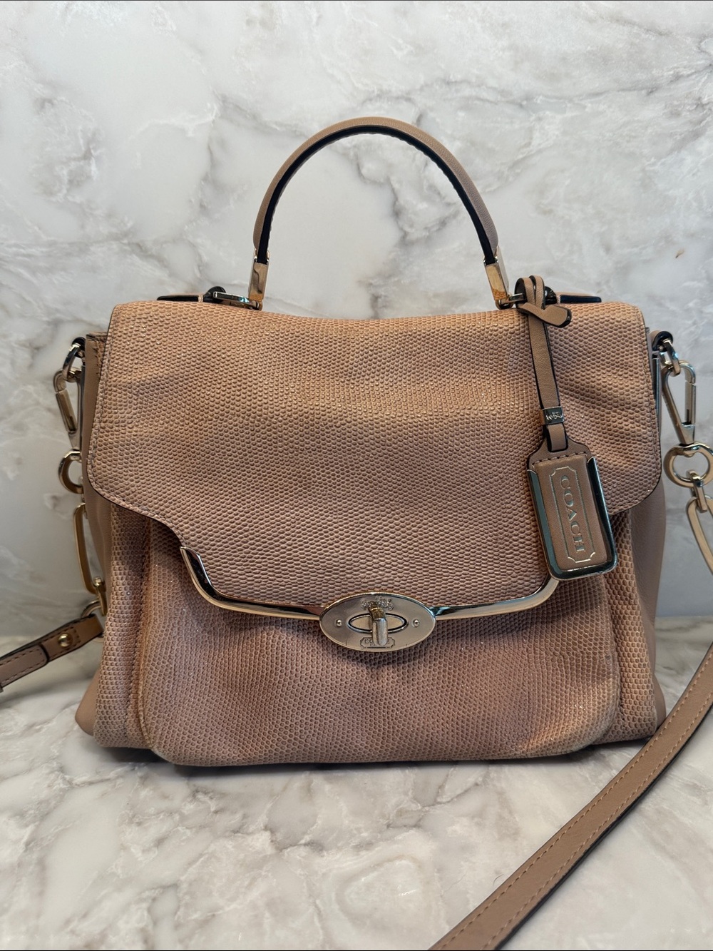 COACH MADISON SADIE GLITTER LIZARD SATCHEL – EXCELLENT CONDITION